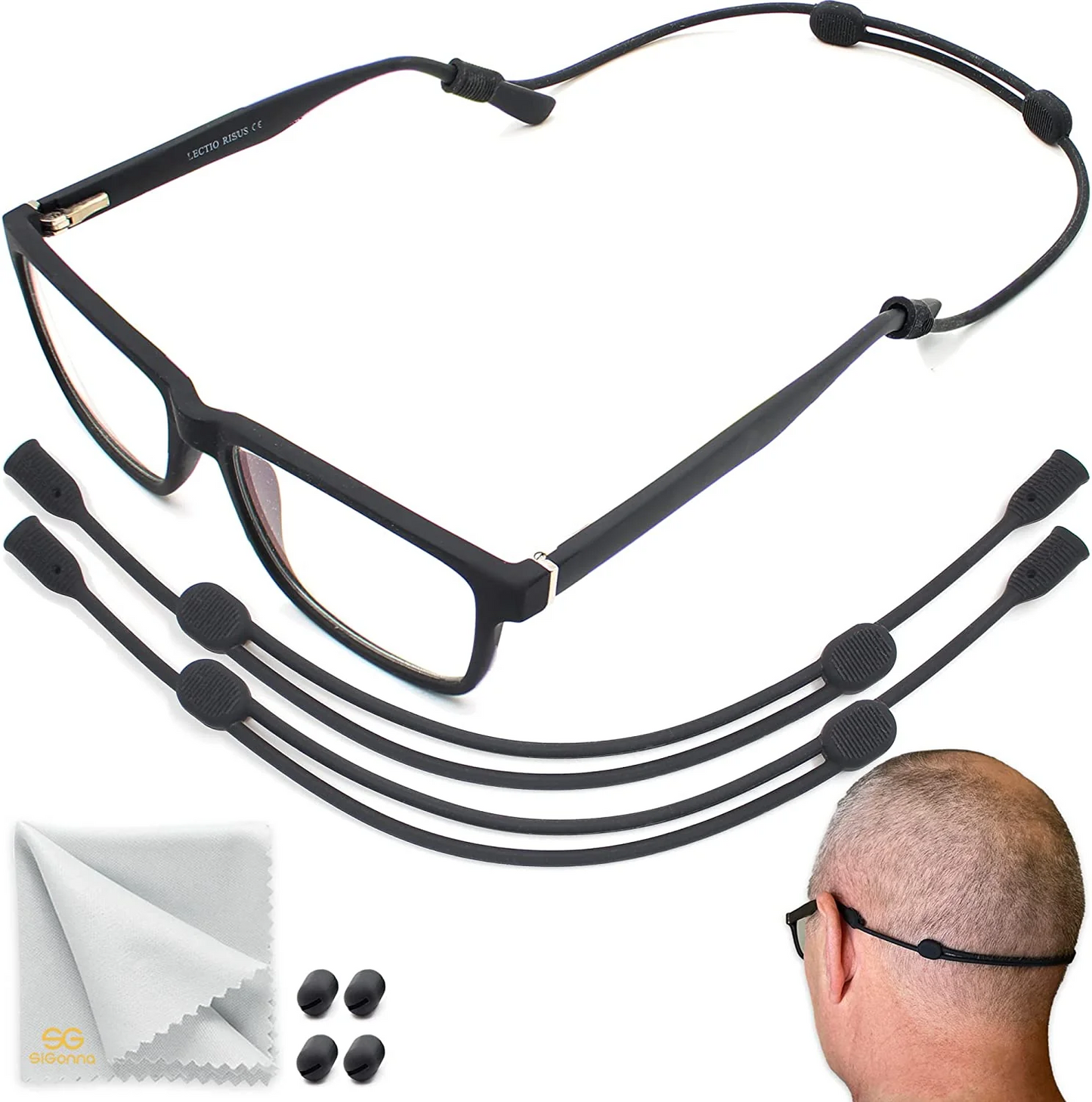 ✨LAST DAY SALE 60% OFF✨Silicone Glasses Strap Holder - No-Tail Eyeglass Strap Cord String